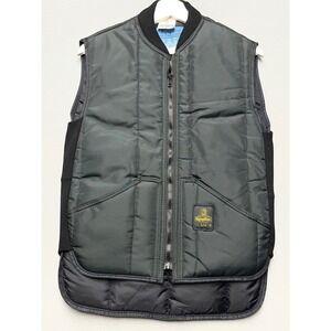 RefrigiWear Black Insulated Utility Vest Mens Medium USA Made Workwear NWOT